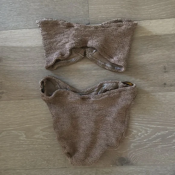 Hunza G Women's Gloria Bikini in Metallic Cocoa - Picture 7 of 8